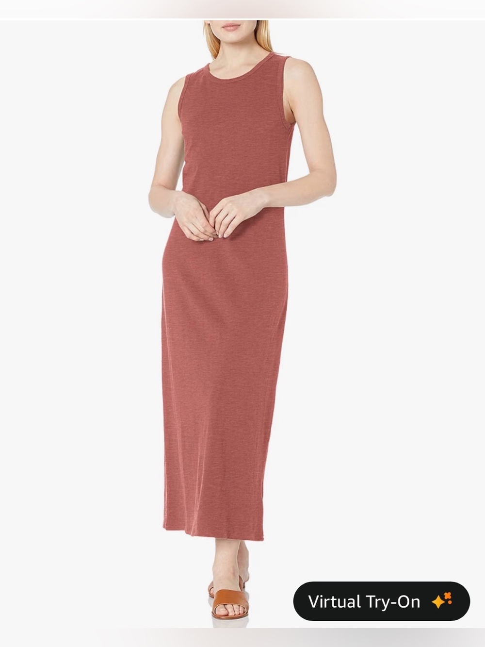 Daily Ritual Rust Sleeveless Maxi Dress - Picture 4 of 5